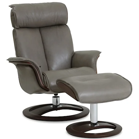 Ergo-Tilt Leather Recliner with Footstool